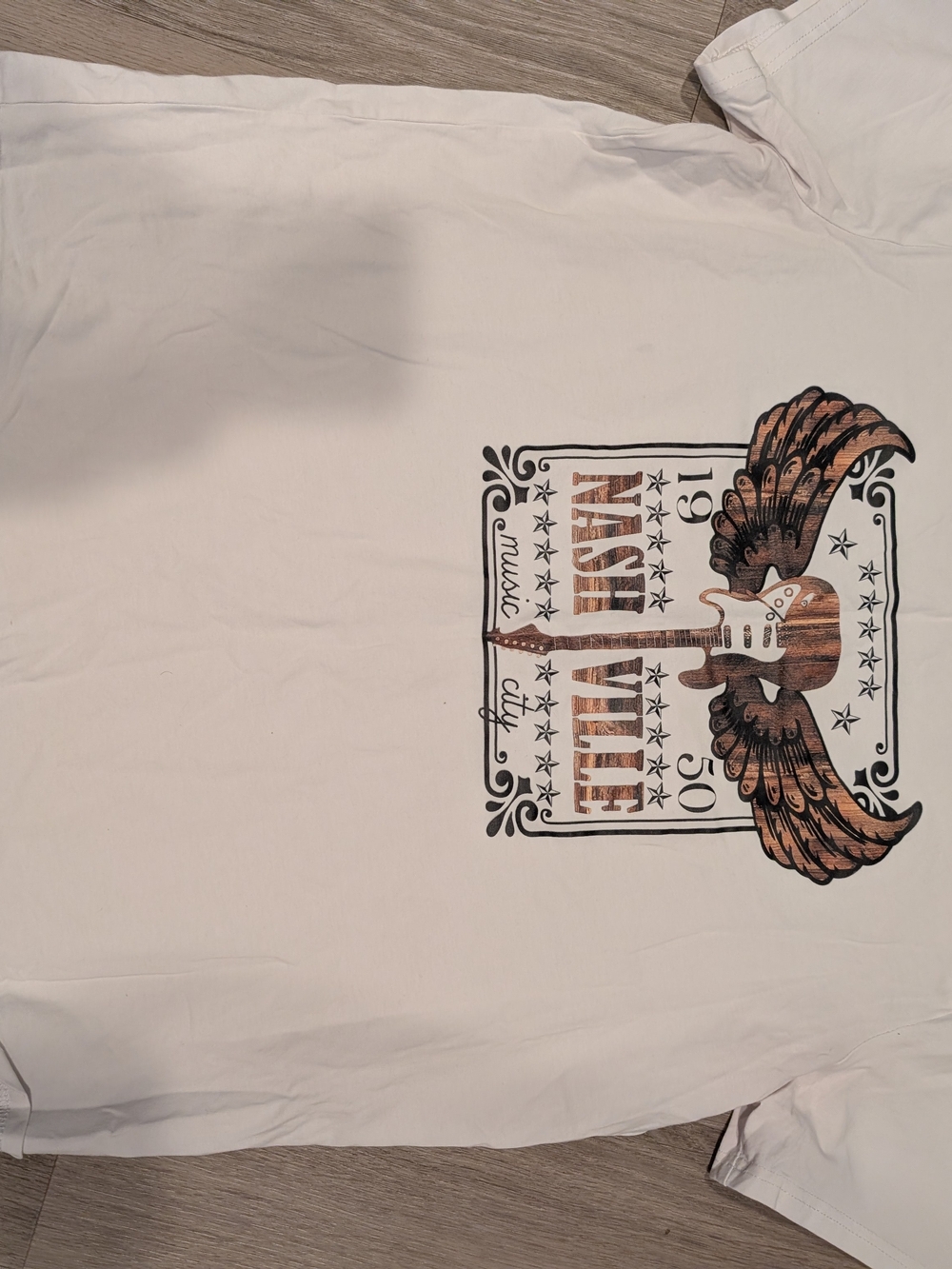 Nashville Graphic Tee - White with Brown Accent
